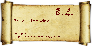 Beke Lizandra névjegykártya
